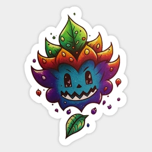 Cartoon rainbow leaf Sticker